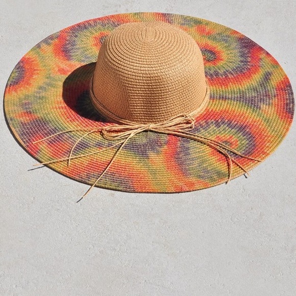 Women’s wide brim TIE DYE SUN HAT - Picture 5 of 5